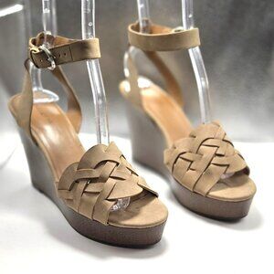Indigo Rd. Women's Sand Braided Faux Leather Wedge Sandals Size 7.5